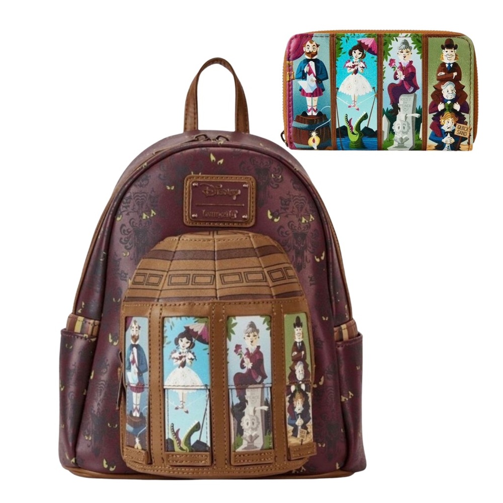 Loungefly Disney Haunted Mansion Moving Portraits Backpack & Matching Wallet
